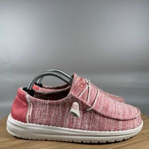 Hey Dude Wendy Stretch Coral Slip On Comfort Sneakers Shoes Womens 5